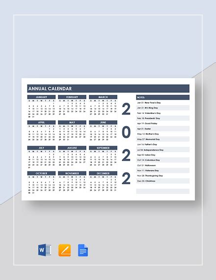 21 Annual Calendar Templates Free Word Pdf Format Download Free