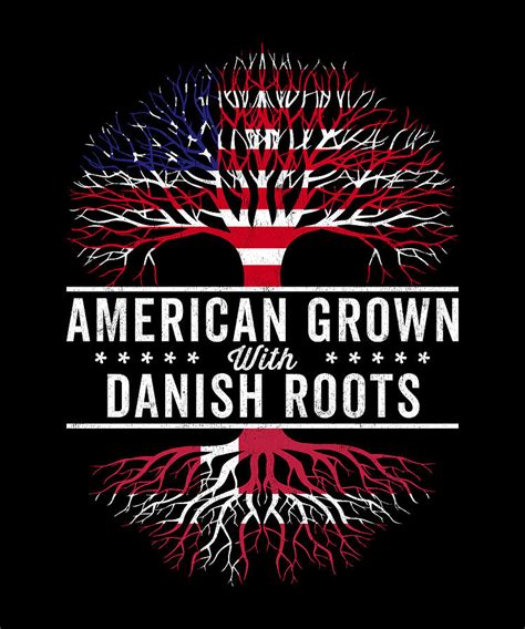American Grown Danish Flag Roots Flag Digital Art By Kasper Holck Fine Art America