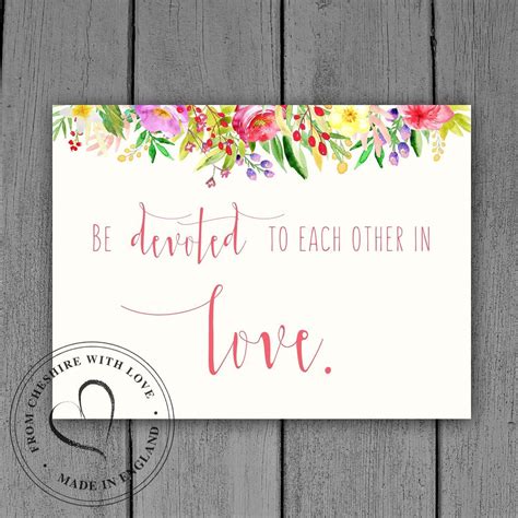 Bible Verse Wedding Print Be Devoted To Each Other In Love Romans