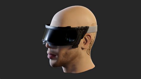Futuristic Cyberpunk Goggles Head Not Included 3d Model