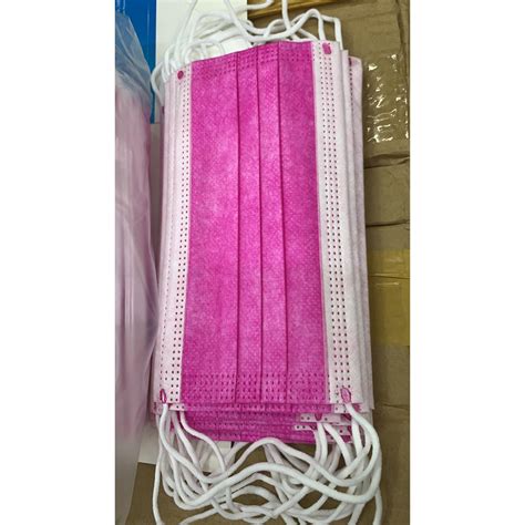 Dark Pink Disposable Surgical Face Mask 50 Pieces With Box Shopee