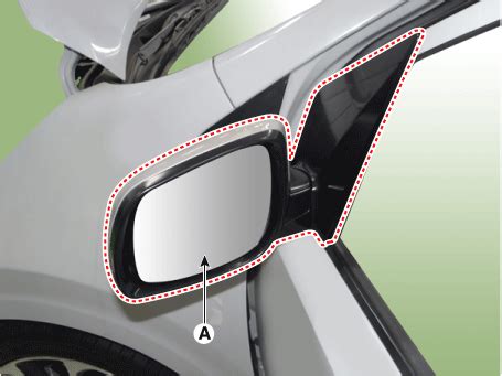 Quadrants are labeled in counterclockwise order. Kia Picanto - Outside Rear View Mirror - Mirror