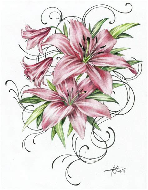 250 Lily Tattoo Designs With Meanings 2020 Flower Ideas And Symbols Lily Tattoo Design Lily