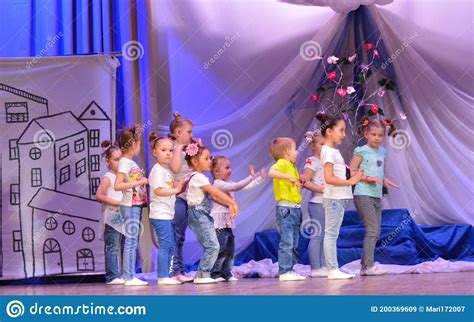 Children Perform A Dance On Stage At A Festive Concert Editorial Stock