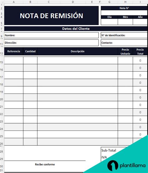 Nota De RemisiÓn Descarga En Excel Gratis