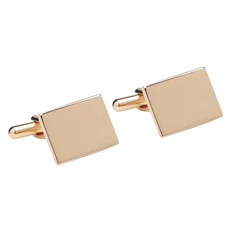 9ct Gold Engraved Solid Rectangle Cufflinks The Cufflink Store