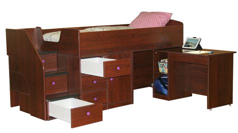 Hideaway desks are a bliss for the contemporary small apartments where space is quite a concern. Captain's Twin Storage Bed with Hideaway Desk, 22-721, Berg