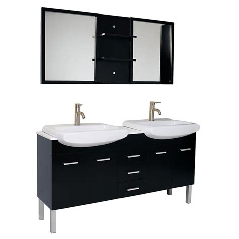 Freestanding vanities are defined as vanities that are independent of both the wall and the floor. 59 Inch Espresso Modern Double Sink Bathroom Vanity with ...