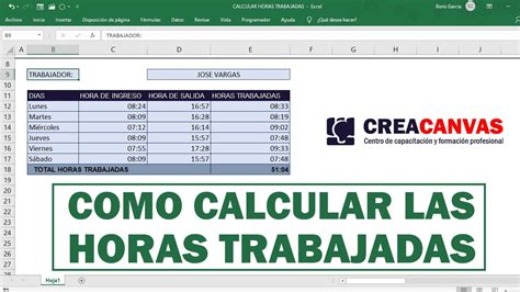 Como Calcular Total De Horas Trabajadas En Excel Printable Templates Free