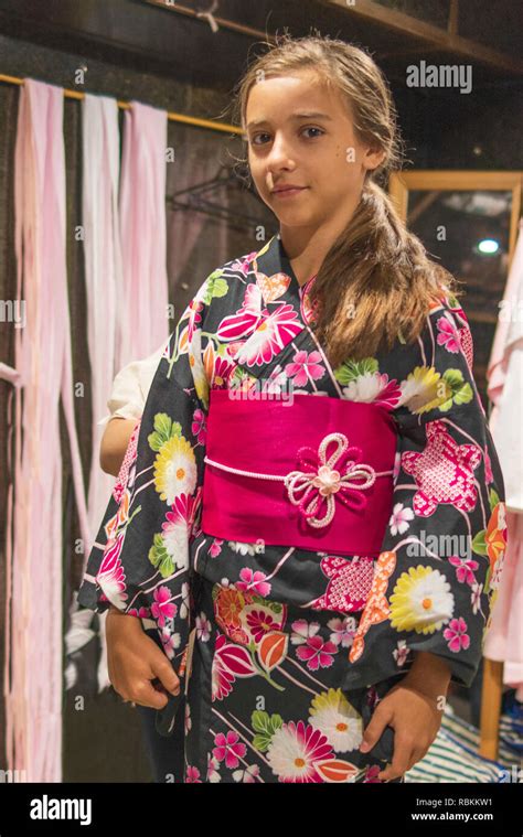 a pretty girl in a kimono kimono is the traditional dress worn popular in japan european girl