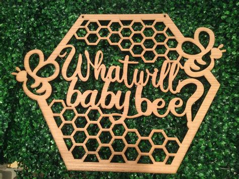 Baby Bee Sign What Will Baby Bee Gender Reveal Party Etsy