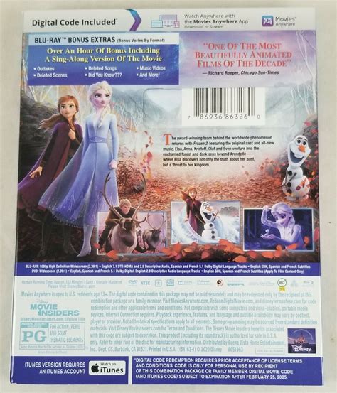 Disney Store Frozen 2 Blu Ray Dvd Digital Code Multi