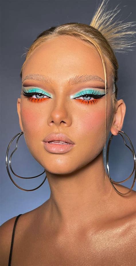 50 Gorgeous Makeup Trends To Try In 2022 Orange And Turquoise Makeup I Take You Wedding