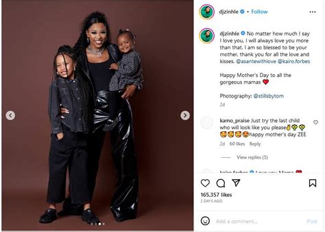 dj zinhle s touching mother s day message to daughters kairo and asante ubetoo