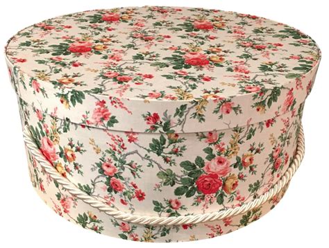 Large Hat Box In Coral Rose Large Decorative Fabric Covered Hat Boxes