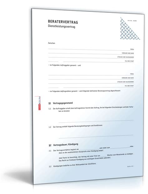 Beratervertrag kostenlos download pdf : Beratervertrag | Muster zum Download