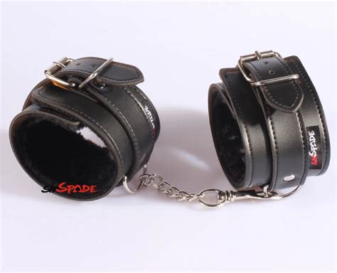 The Best Black Pu And Velvet Handcuffs Adult Restraint Toys Bedroom Wrist Cuffs Sex Toys Strong