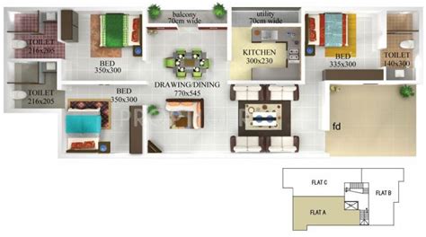 1275 Sq Ft 3 Bhk Floor Plan Image Anta Builders Crown Available For