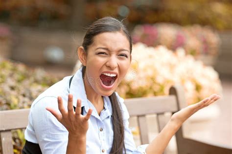 Stressed Frustrated Young Woman Screaming Stock Photo Image Of