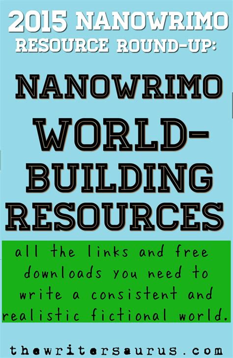 Nanowrimo World Building Resources The Writersaurus