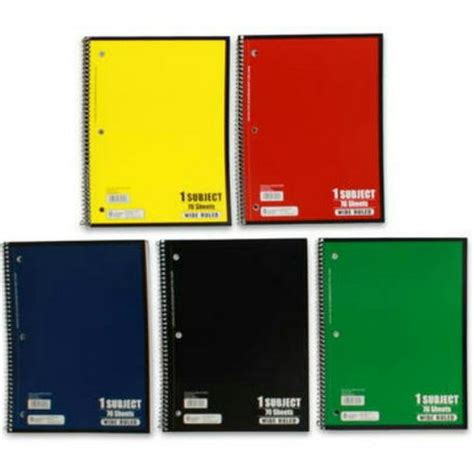 Norcom College Ruled Spiral Bound Notebook 70 Sheets Assorted Colors