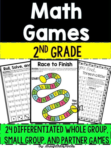 Second Grade Math Games Addition Subtraction Place Value Etsy