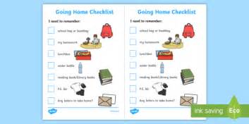Going Home Checklist Primary