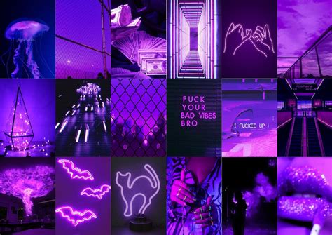 Neon Purple Aesthetic Collage