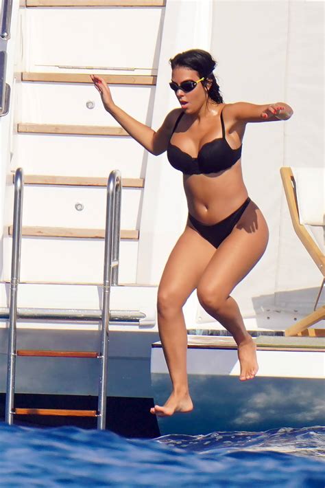 georgina rodriguez in black bikini on a yacht in st tropez 08 gotceleb