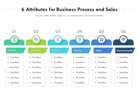 6 Attributes For Business Process And Sales Presentation Graphics