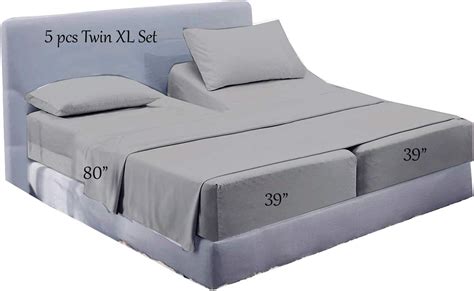 Split Bed Sheet Set 5 Pieces Adjustable Bed Sheets 100