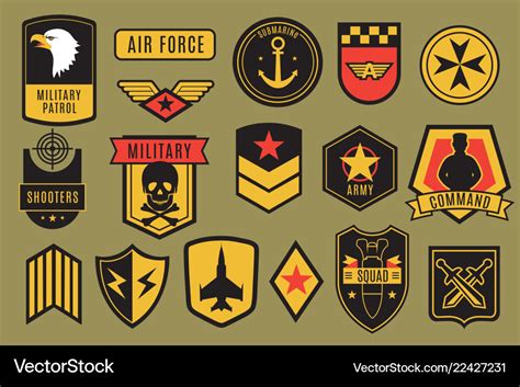 Military Badges Usa Army Patches American Vector Image