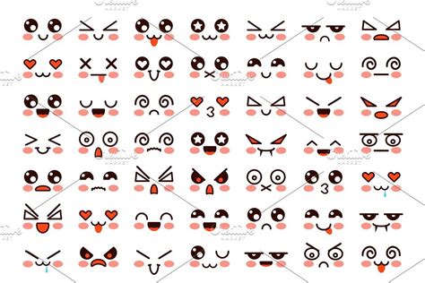 Faces emoji pattern. Funny cute | Kawaii faces, Emoji patterns, Emoji faces