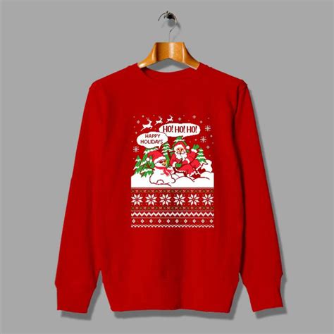 Santa Claus Happy Holidays Ugly Sweater By