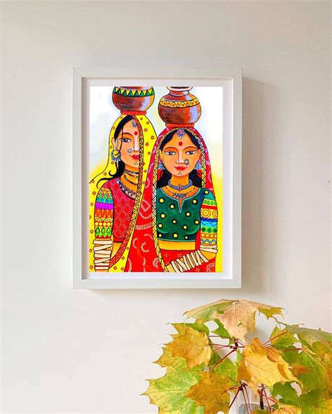 Buy Rajasthani Women Painting Rajasthani Canvas Painting Gujarati