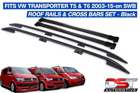 Vw T5 T6 Transporter Roof Rack Rails And Cross Bars Set Swb Black 2003