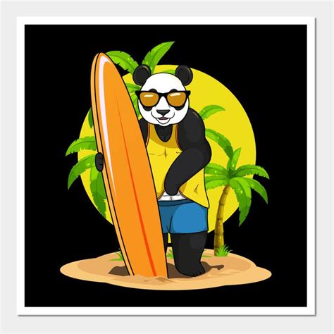 Surfing Panda Kawaii Beach Surfer Aesthetic Surf By Alex21 Surfer