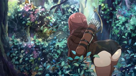 Wallpaper Yume Character Hai To Gensou No Grimgar Ass From Behind In Forest Anime Girls