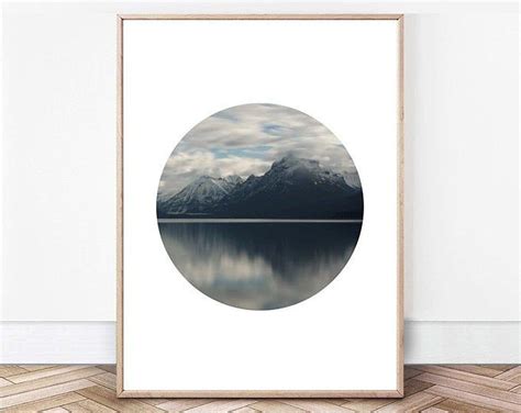 Nordic Abstract Geometric Mountain Landscape Wall Art Canvas Etsy