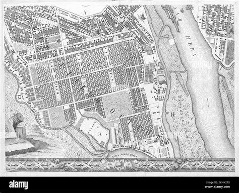 Vintage City Plan Of Saint Petersburg And Area Around It From 18th