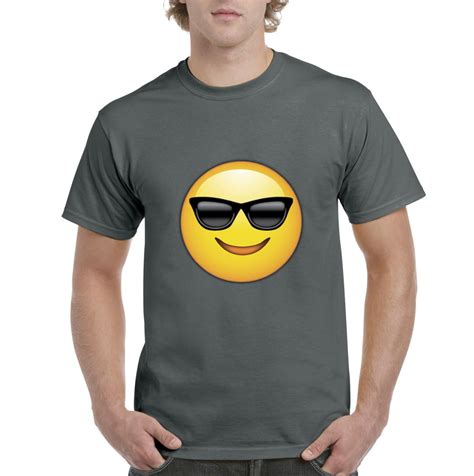 Mens Emoji With Sunglasses Short Sleeve T Shirt