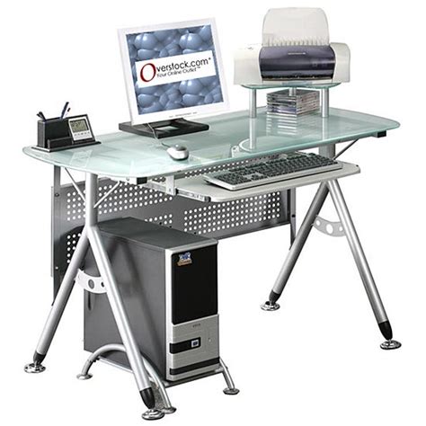In fact, they are gradually replacing traditional types in homes, offices, institutions, and other places. Ergonomic Tempered Glass-top Computer Desk - Overstock ...