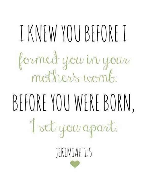 I Knew You Before You Were In Your Mothers Womb Baby Bible Verses