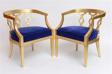 Pair Of Vintage Dorothy Draper Attribution Hollywood Regency Chairs