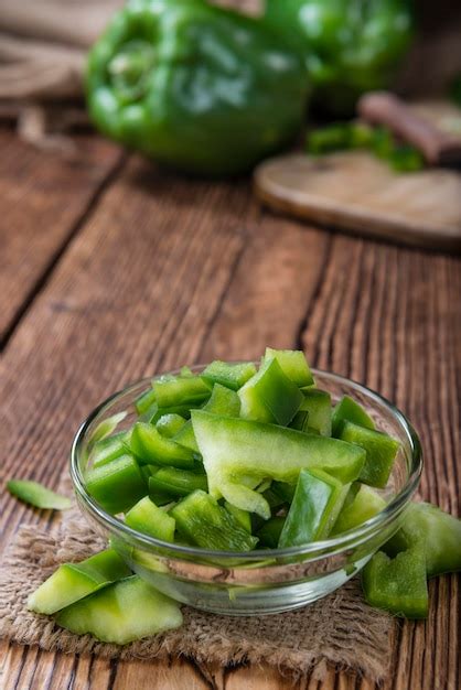 Premium Photo Sliced Green Peppers