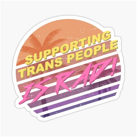 Transgender Support Retro Sticker By Thepixelgarden Redbubble