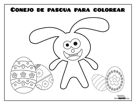 Conejo De Pascua Para Colorear Y Para Imprimir