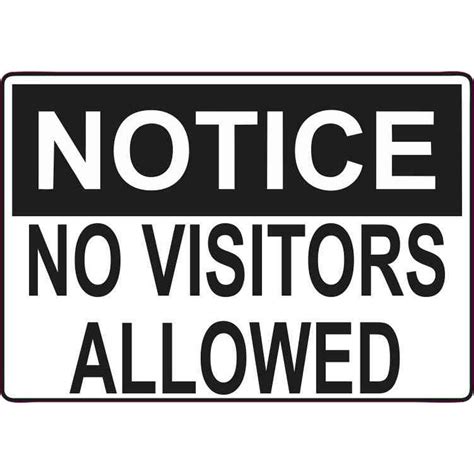 5inx35in No Visitors Allowed Sticker Vinyl Door Signs Wall Sign
