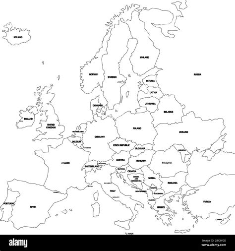 Mapa De Europa Mapa Vectorial Simplificado Hecho De Contornos De