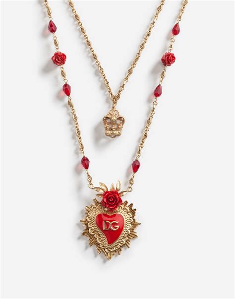 Dolce And Gabbana Double Necklace With Pendants 1195 Double Necklace